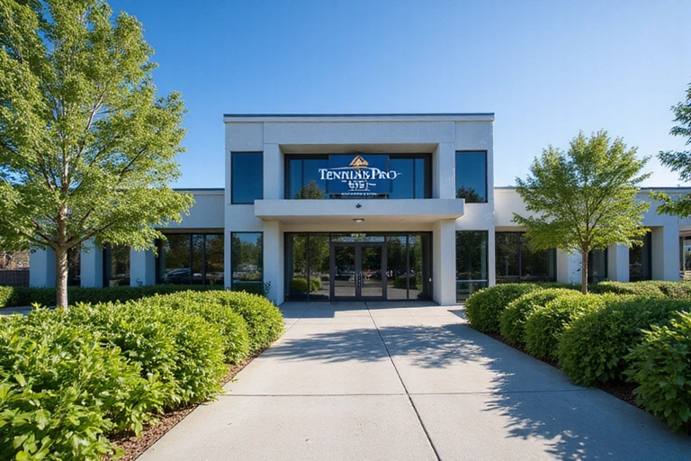 Exterior view of TennisPro USA club entrance