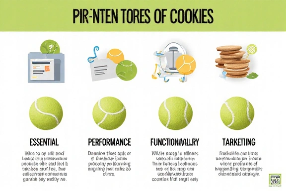 A graphic illustrating different types of cookies and their functions