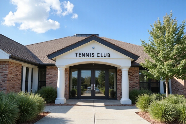 Clubhouse exterior with welcoming entrance