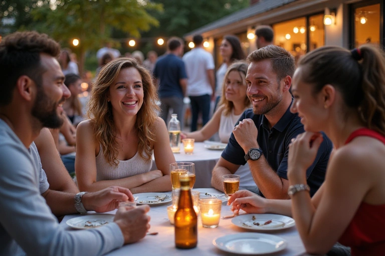 Group of members socializing at a club event