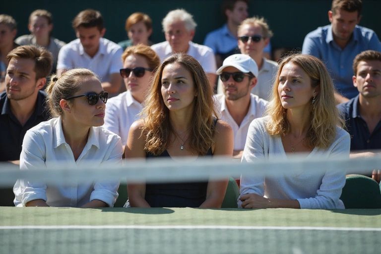 Spectators watching a match intently