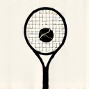 Decorative tennis racket icon