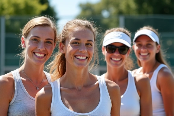 Charity tennis tournament participants