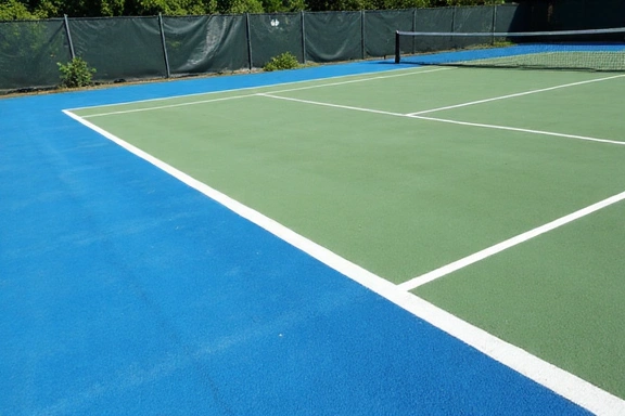 Maintenance work on tennis courts