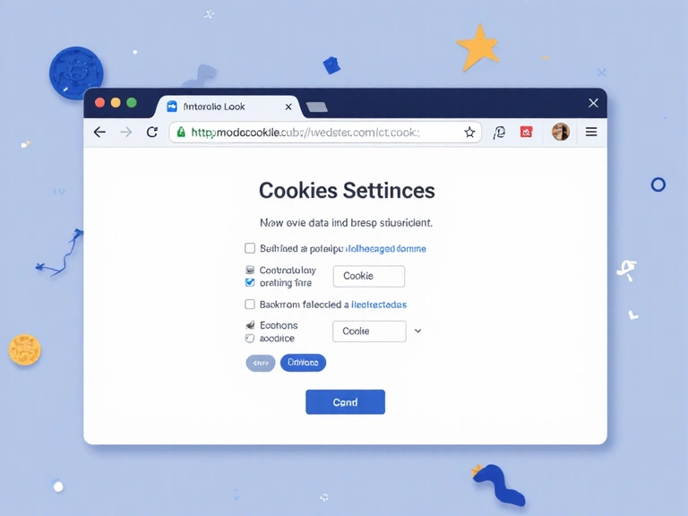 A conceptual image of cookies being managed in a web browser, symbolizing user control over data.