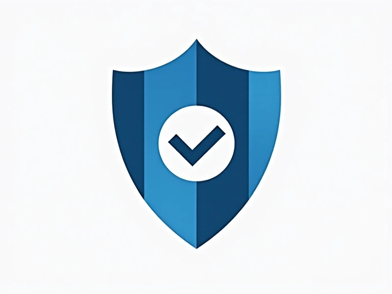 A shield icon with a checkmark, representing robust data security measures.